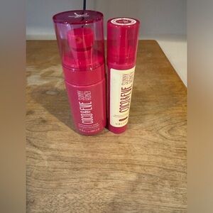 Never used. Coco and Eve antioxidant face tanning micromist and bronzing drops.